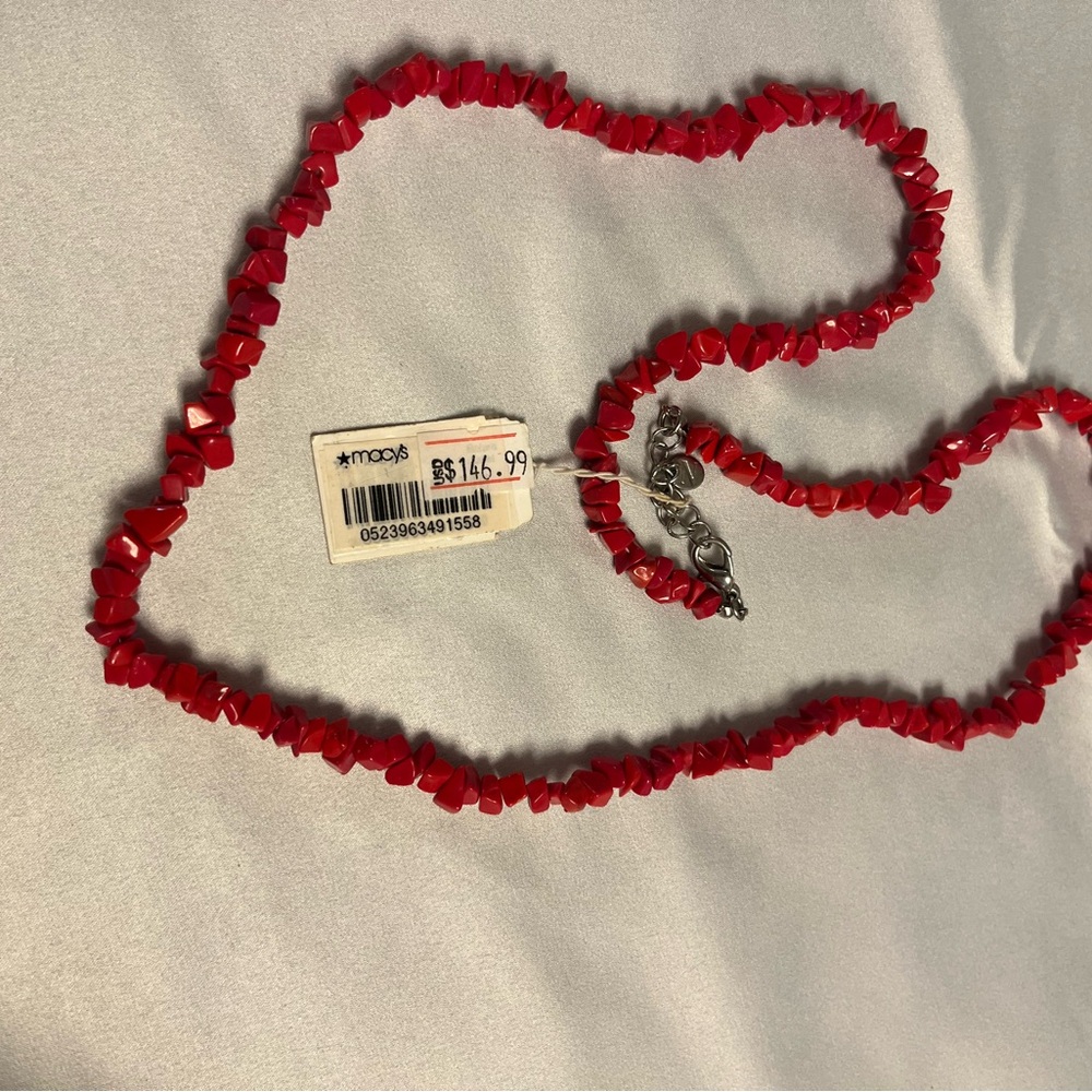 Macy's Red Beaded Necklace